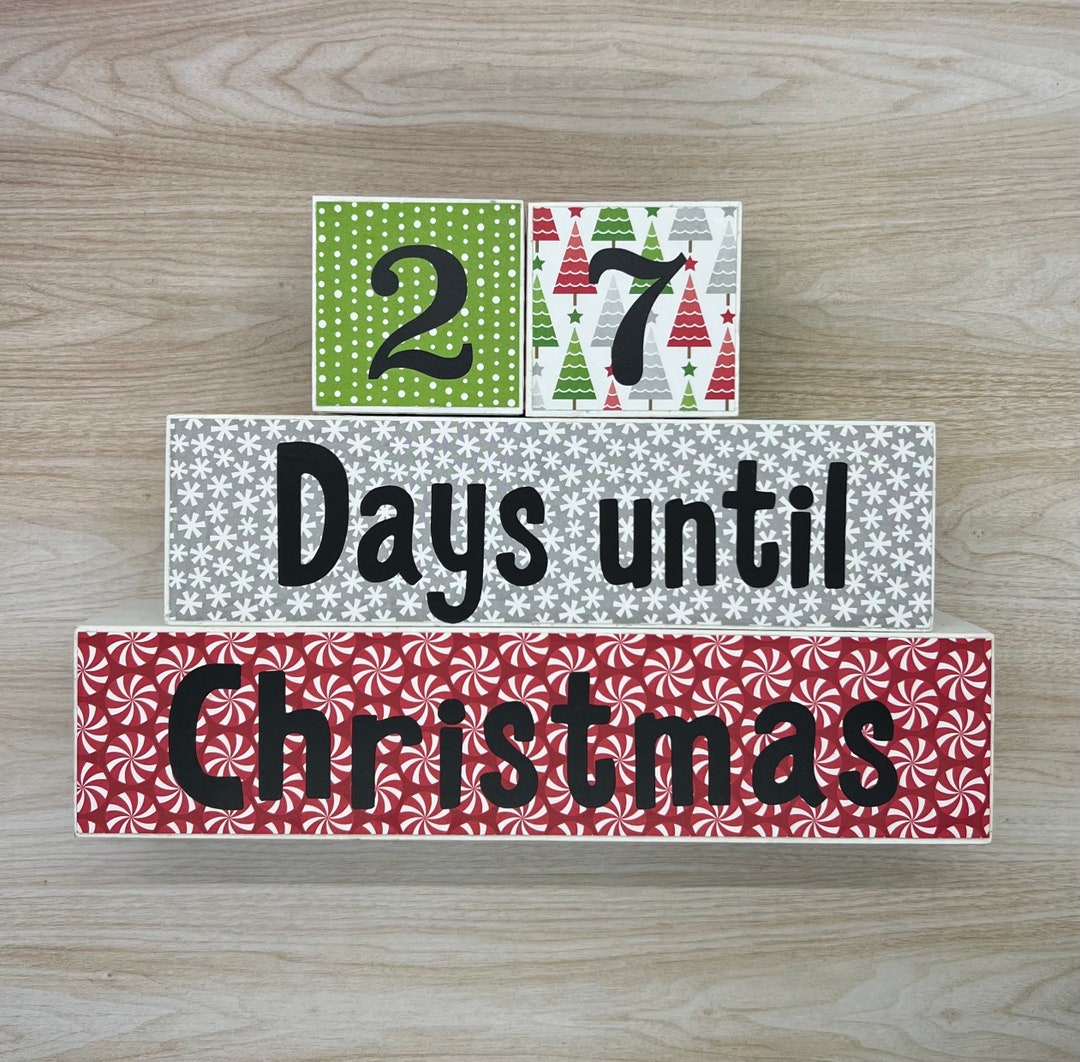Christmas Countdown Wood Blocks - Etsy
