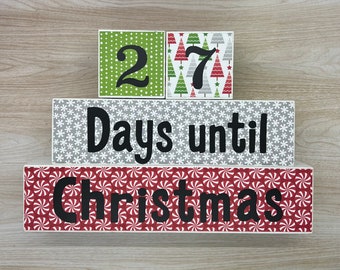 Christmas countdown wood blocks