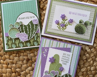 Handmade Cactus Card Set: Birthday & Sympathy Cards