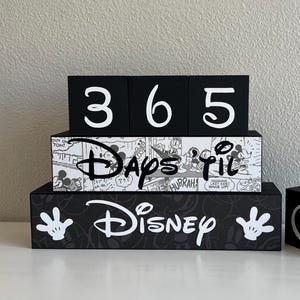 Disney Vacation Countdown Blocks - Days Until Disney Sign - Wooden Trip Countdown - Disney Room Decor- Reusable Travel Gift