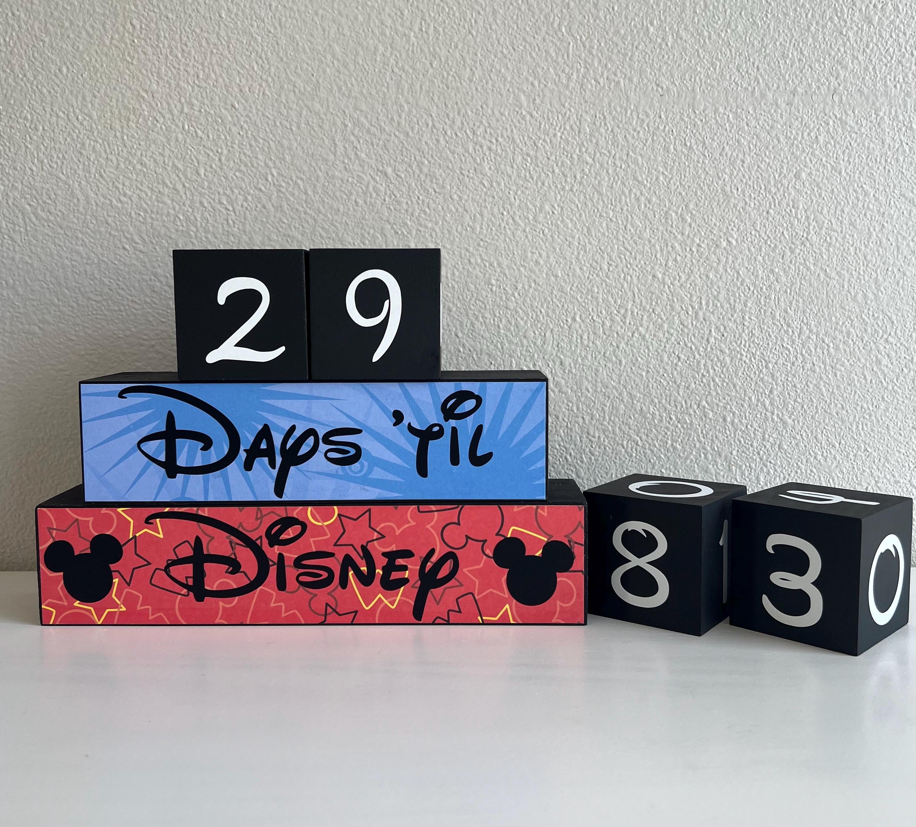 Disney Vacation Countdown Blocks – Reusable Wooden Trip Sign - Etsy