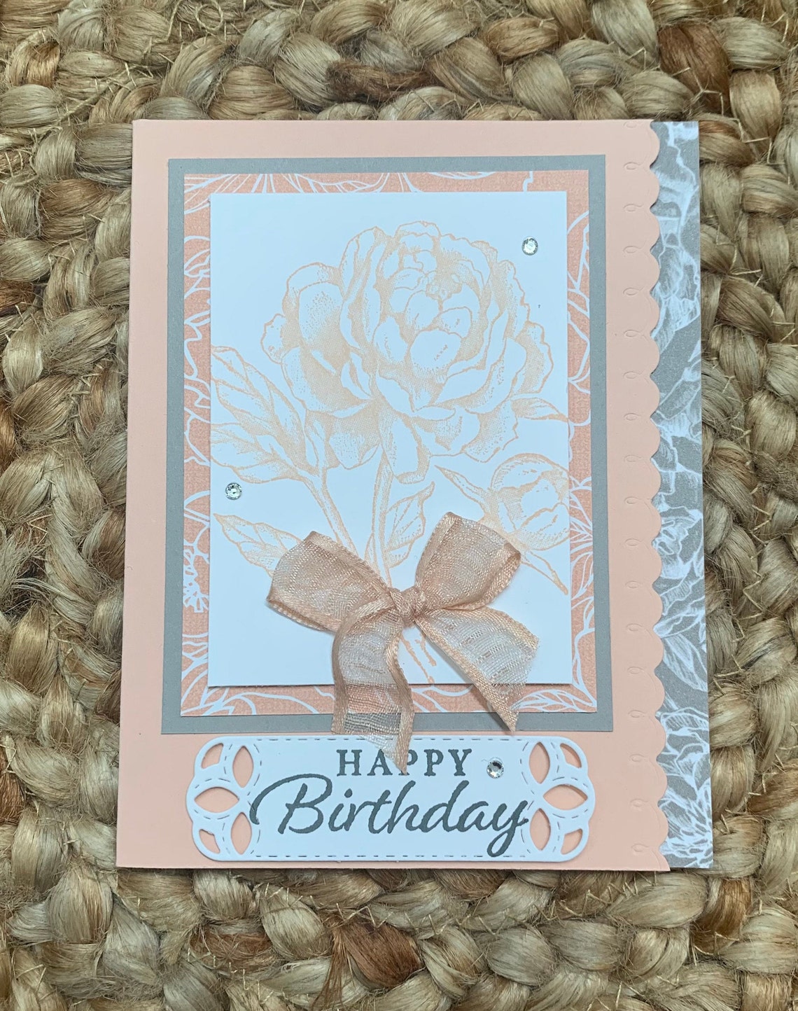 Happy Birthday Card Birthday Flower Card Handmade Card - Etsy
