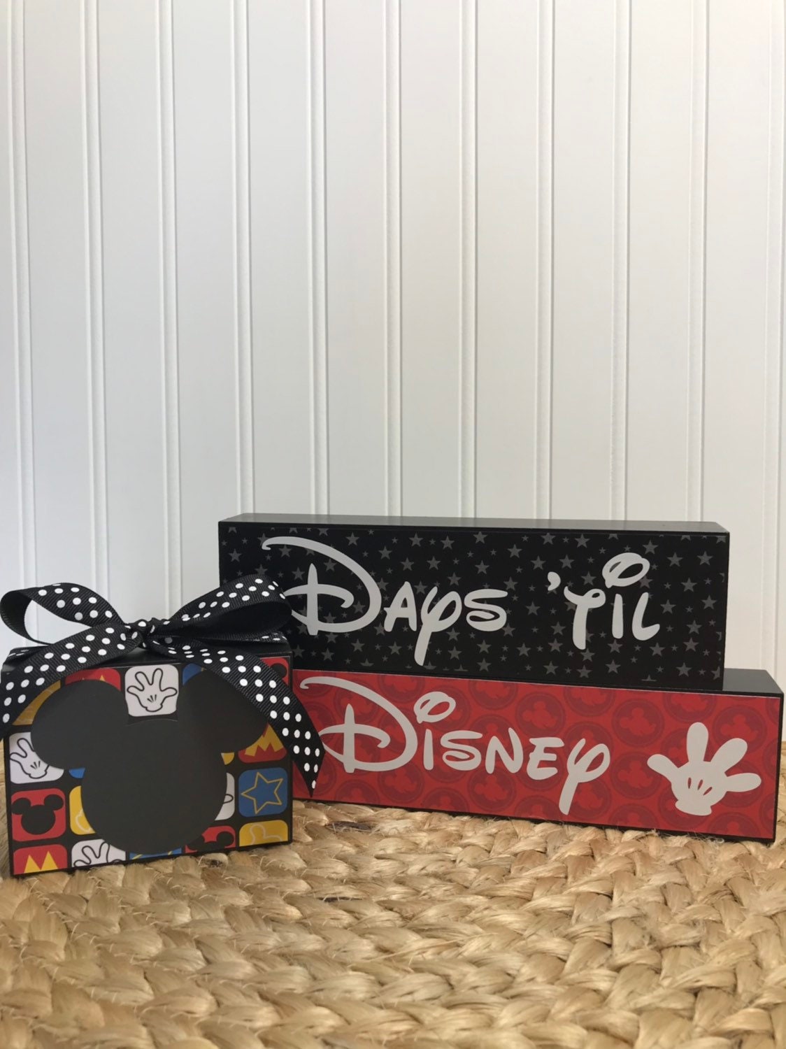 Disney vacation chalkboard countdown wood blocks Etsy