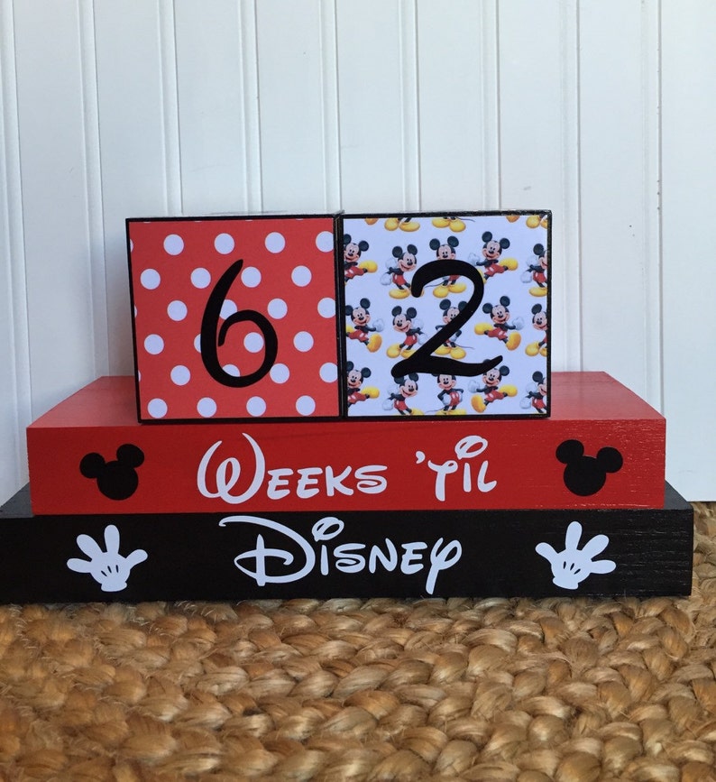 Disney vacation countdown blocks four cube set with ...