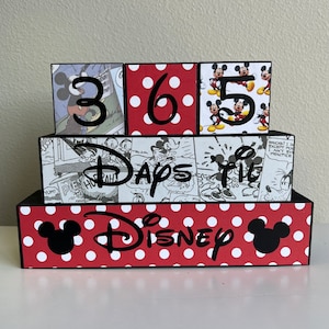 Disney Vacation Countdown Blocks - Days Until Disney Sign - Wooden Trip Countdown - Disney Room Decor- Reusable Travel Gift