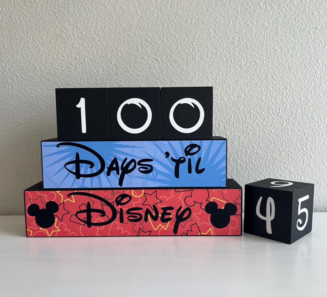 Disney Vacation Countdown Blocks – Reusable Wooden Trip Sign - Etsy