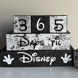 Disney Vacation Countdown Blocks - Days Until Disney Sign - Wooden Trip Countdown - Disney Room Decor- Reusable Travel Gift