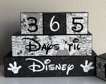 Disney Vacation Countdown Blocks – Reusable Wooden Trip Sign