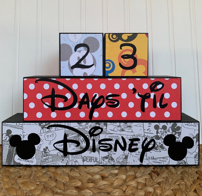 Disney countdown blocks Four cube set with reversible days ...