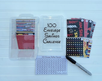 100 Envelope Challenge, 100 envelope Savings Challenge, Disney Themed, Savings Challenge Box, Cash Envelopes