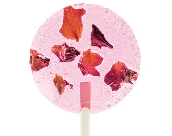 Pink Natural Rose Petal Lollipops Handcrafted by Sparko Sweets