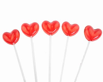 Red Heart Twinkle Pops Long-Stem Lollipops, 100 Pieces, Handcrafted for Party Favors Valentines