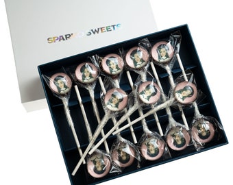 Custom Picture Lollipops (10 Pieces), Watermelon Flavor, Handcrafted by Sparko Sweets