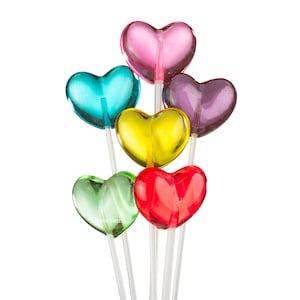Heart Lollipops, 100 Pops, 11-inch Long-Stem, Made in Los Angeles, Sparko Sweets - Ideal for Party Favor, Valentine&#39;s Day, Birthday