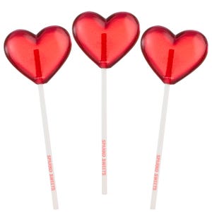 Red Heart Lollipops, 24 Pieces, Cherry Flavor, Made in LA, Sparko Sweets - Ideal for Valentine&#39;s Day, Birthdays, and Party Favors
