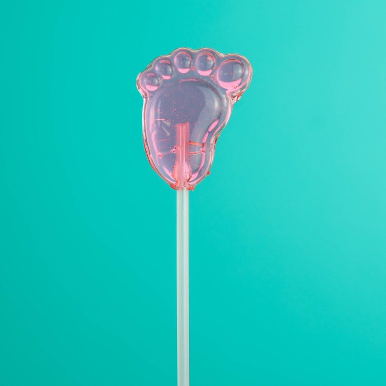 Twinkle Pops Pink Baby Feet Candy Longstem Lollipops for Girl Etsy