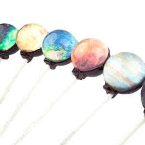 Galaxy Lollipops Planet Designs Lollipops 10 Pieces with Space Gift Packaging by Sparko Sweets zdjęcie 2