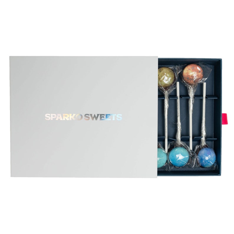 Galaxy Lollipops Planet Designs Lollipops 10 Pieces with Space Gift Packaging by Sparko Sweets zdjęcie 6