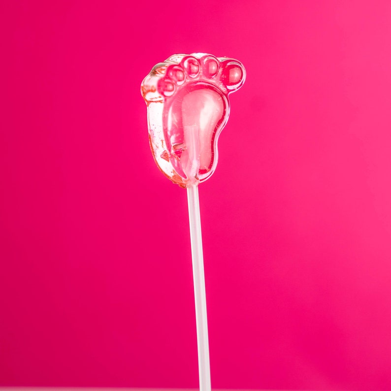 Twinkle Pops Pink Baby Feet Candy Longstem Lollipops for Girl Etsy