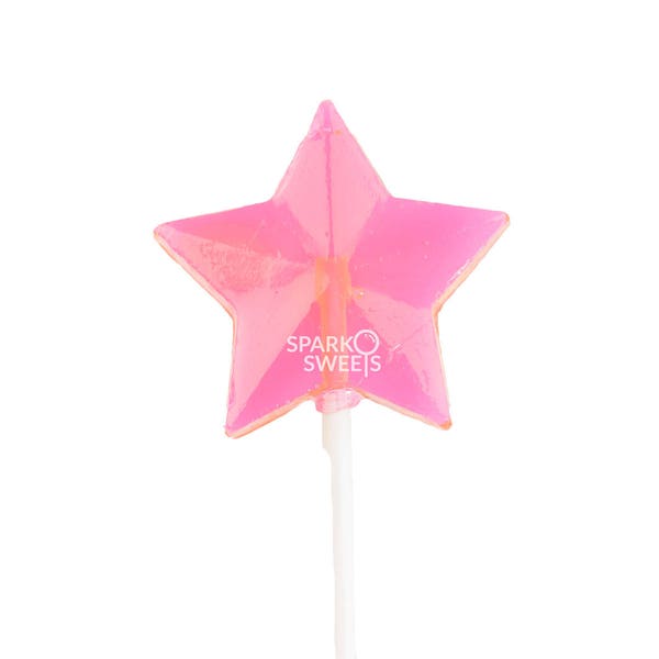 Pink Bright Star Lollipops Fireworks Candy (24 Pieces) by Sparko Sweets
