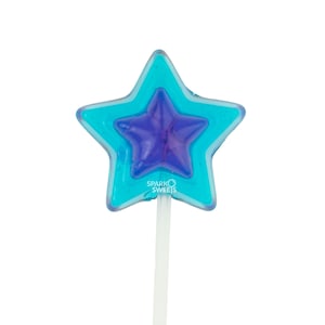 Light and Navy Blue Star Lollipops, 11-inch Long-Stem, Made in LA, Sparko Sweets - Ideal for Birthday Party, Celebration, and Promotion