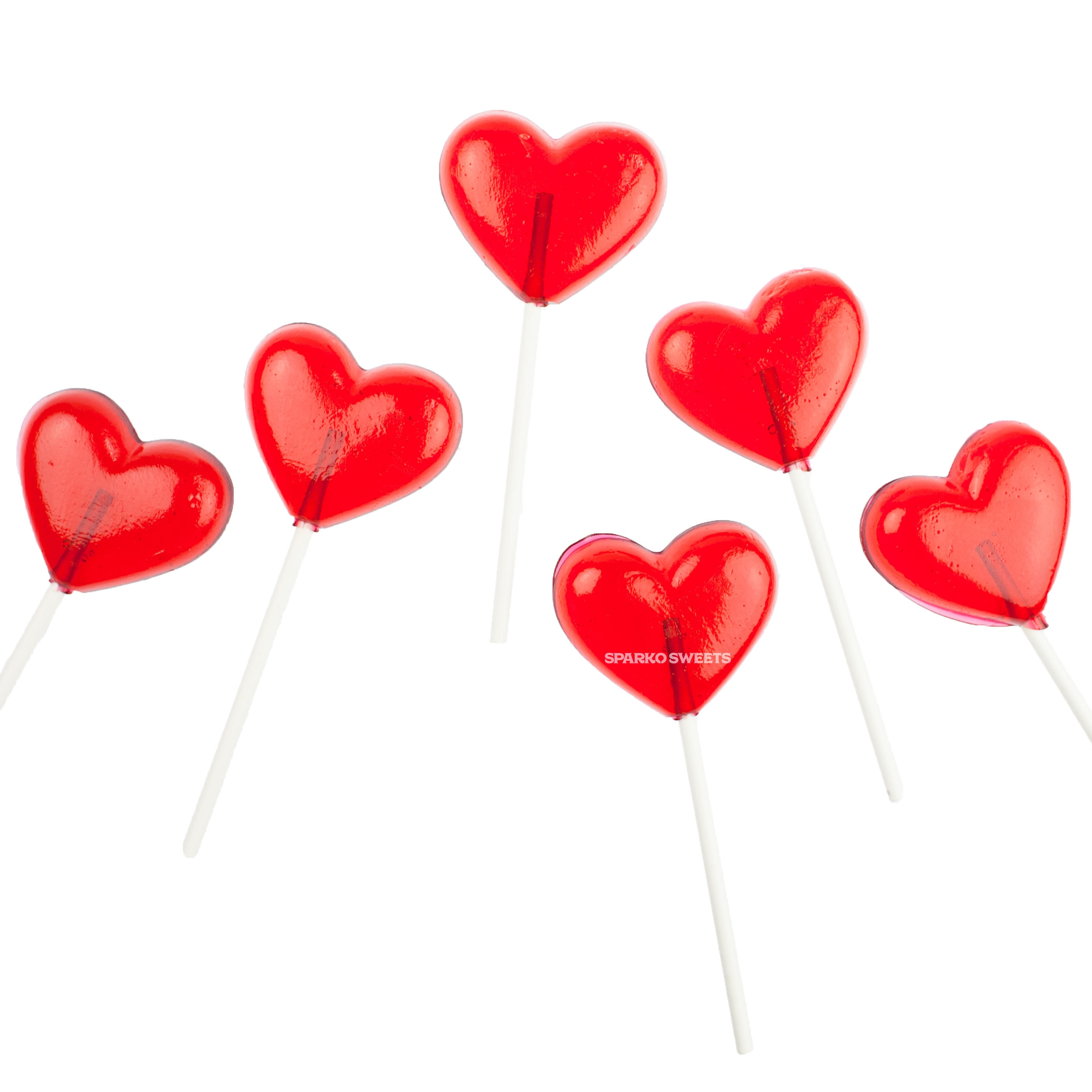 24 Heart Lollipops Cherry Flavor for Valentines Day Candy and Etsy