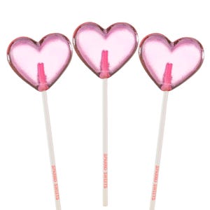 Pinke Herz-Lutscher, 24 Stück, hergestellt in LA, Wassermelonen-Geschmack, Sparko-Süßigkeiten - Ideal für Gastgeschenke zum Valentinstag und Geburtstag