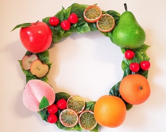 Fruit Wreath | Grapevine Wreath | Handmade | CottageCore | Gamer | Gift For | Home Decor
