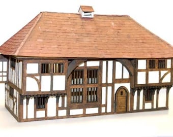 1:48 Wealden Hall Tudor Building Miniature Model kit traditional English building gift