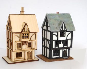 1:144th The Smugglers Rest Tudor Inn Dolls House Miniature Laser Cut Kit model gift