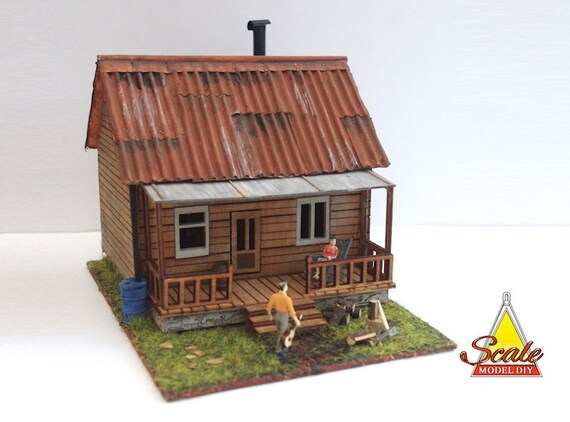 1 48th Scale Miniature Dolls House Model Kit Hillbilly Shack Etsy