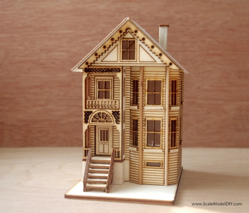 1144 Painted Lady Lasercut KIT MODEL miniature dollhouse Etsy