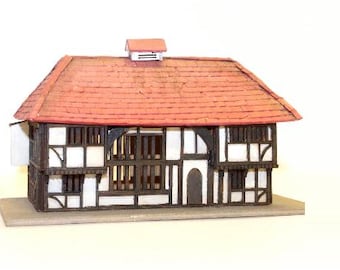 1:144 Miniature micro Dollhouse Wealden Hall traditional English tudor house kit model craft gift