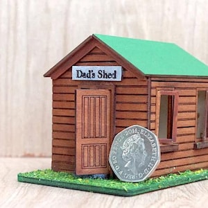 1:48 Dads Shed Miniature dollhouse Accessory model kit wooden shed gift