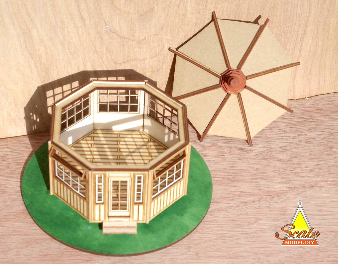 Octagonal Summerhouse in 1:48th Quarter scale Dollhouse | Etsy