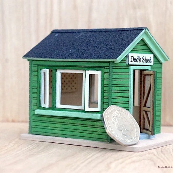 72nd scale GARDEN SHED KIT wood laser cut model.