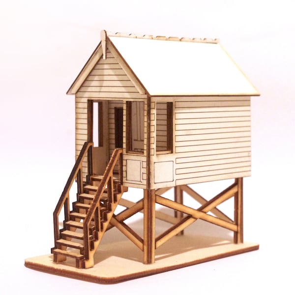 KWARTAAL POPPENHUIS 1:48 Britse kust strandhut kust thema miniatuur kit model Gull strandhut cadeau voor haar Pasen