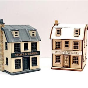 1:144th English pub traditional tavern building wood kit model minature pub Stoat and Weasel Tavern gift