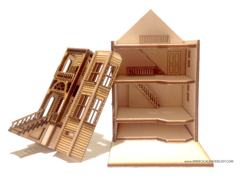 1144 Painted Lady Lasercut KIT MODEL Miniature Dollhouse Etsy