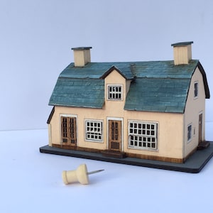1:144th DOLLHOUSE Ploughmans farmhouse kit model easy wood craft gift Micro dollhouse miniature gift for Fathers Day