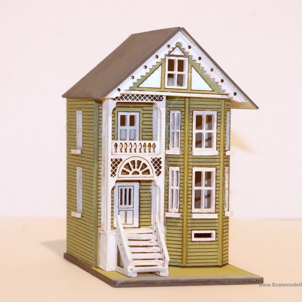 MINI MICRO DOLLHOUSE washington american painted lady traditional style model kit mothers day gift 1/144 wood craft gift