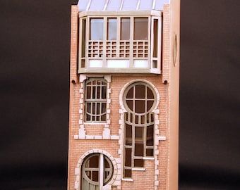 Kit maison lunaire nouveau modèle miniature cadeau fête des pères maison de poupée facile à fabriquer en bois à l'échelle 1/48
