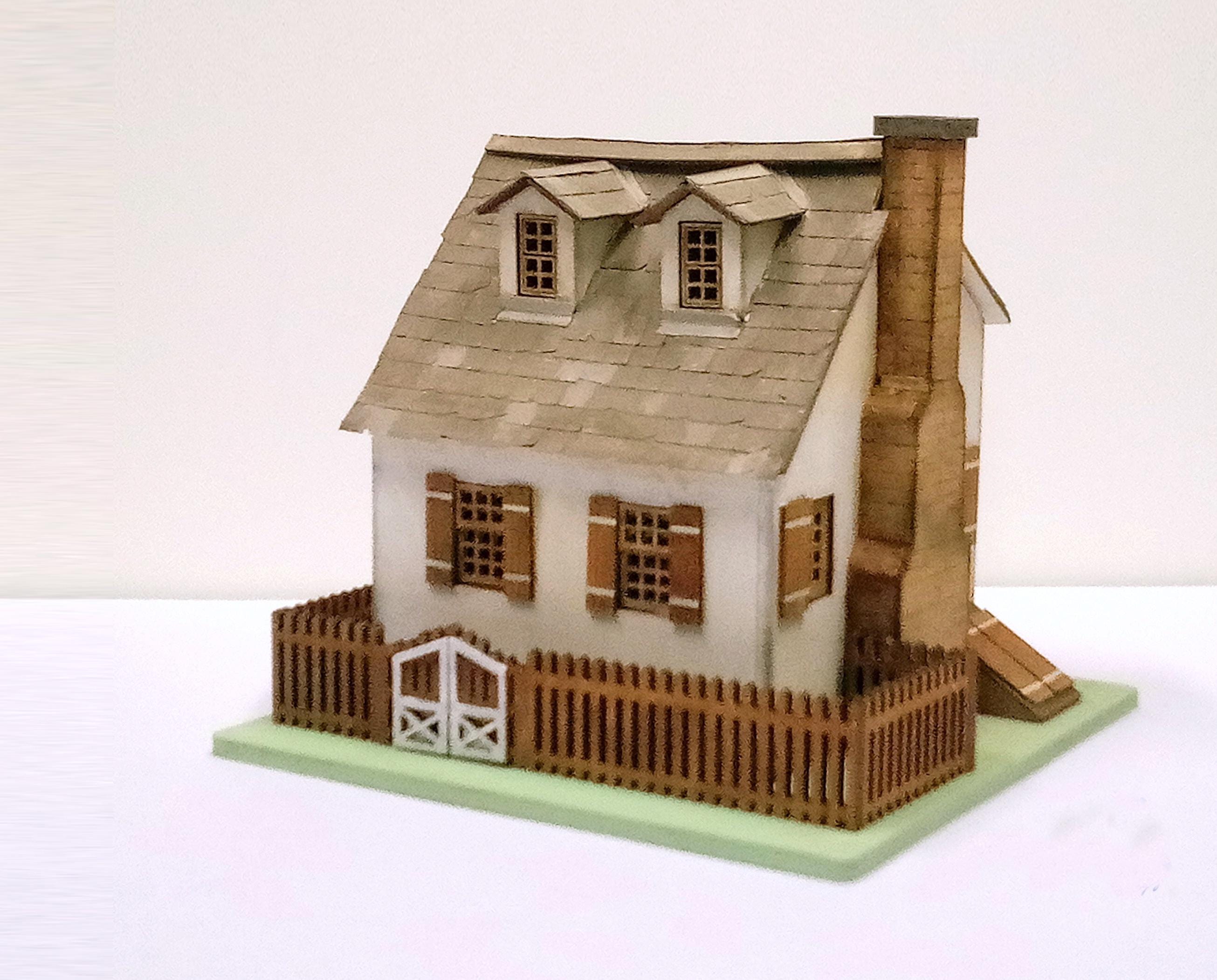 1:48 Cape Cod House Miniature Dollshouse Model Kit Quarter Scale 1