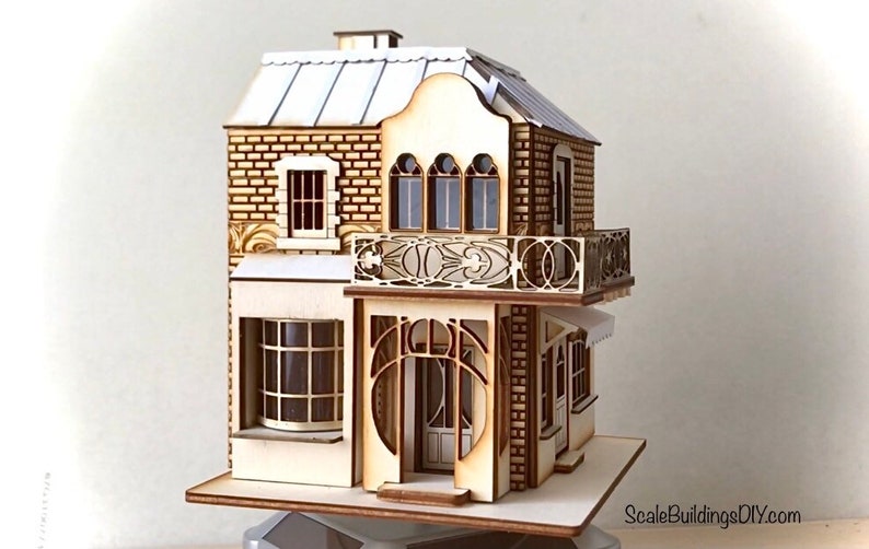 1:48 DOLLHOUSE SHOP Nouveau French style house kit miniature kit model gift for easter quarter scale image 2