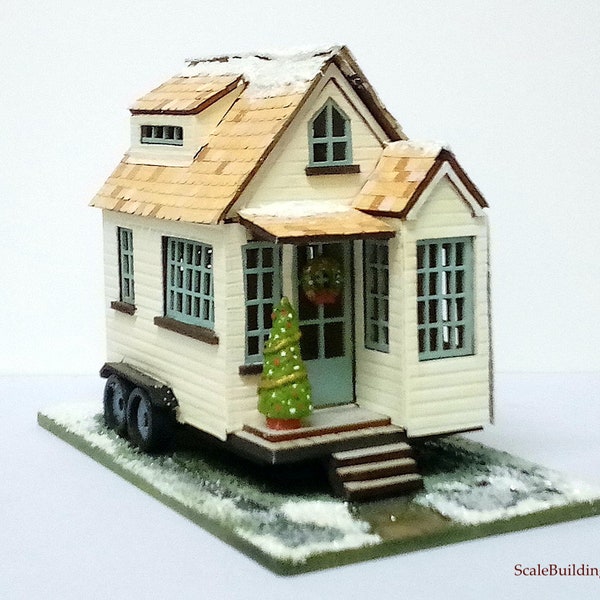 Kit miniature pour maison de poupée américaine Tiny House, modèle 1:48e, cadeau pour Pâques