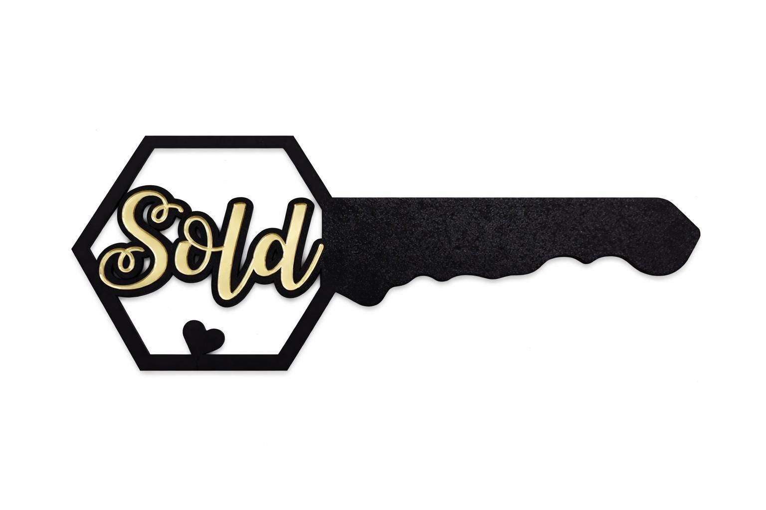 Sold Key Sign Vector Custom Realtor Sold Key Sign | Black Gold Acrylic Closing Prop - Etsy