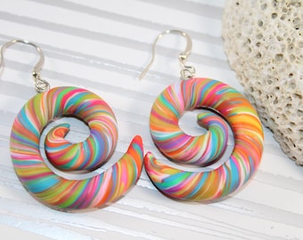 Neon earrings, big neon earrings, neon statement earrings, neon dangle earrings, neon drop earrings, neon hoop earrings