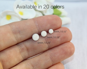 tiny white stud earrings, small white stud earrings, little white stud earrings, small white studs, little white studs tiny white studs