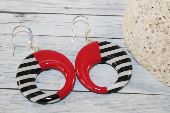 Big black deals round earrings