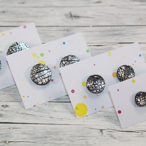 sparkly black stud earrings, black glitter studs, tiny black glitter stud earrings, black dot earrings, sparkly black stud earrings